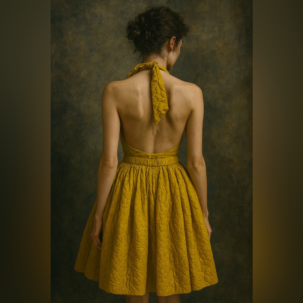 Couture Designer Jean Paul Gaultier Yellow Halter Backless Dress 2016 - Picture 7 of 7
